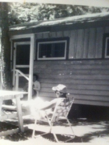 Mom and Dad chillin' in back of Uganda Cottage