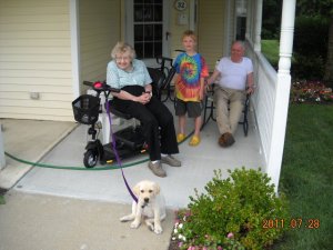 Mookie's first Meet and greet with Grandma and Grandpa Duffy in July of 2011